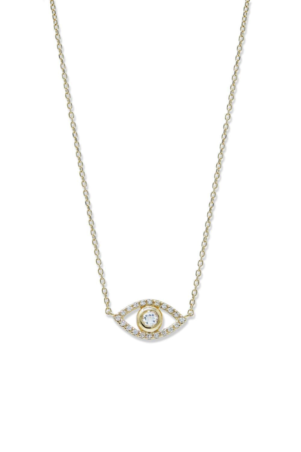 Classique Evil Eye Necklace-YELLOW GOLD-17-JEWELRYFINE JEWELNECKLACE O-ANZIE
