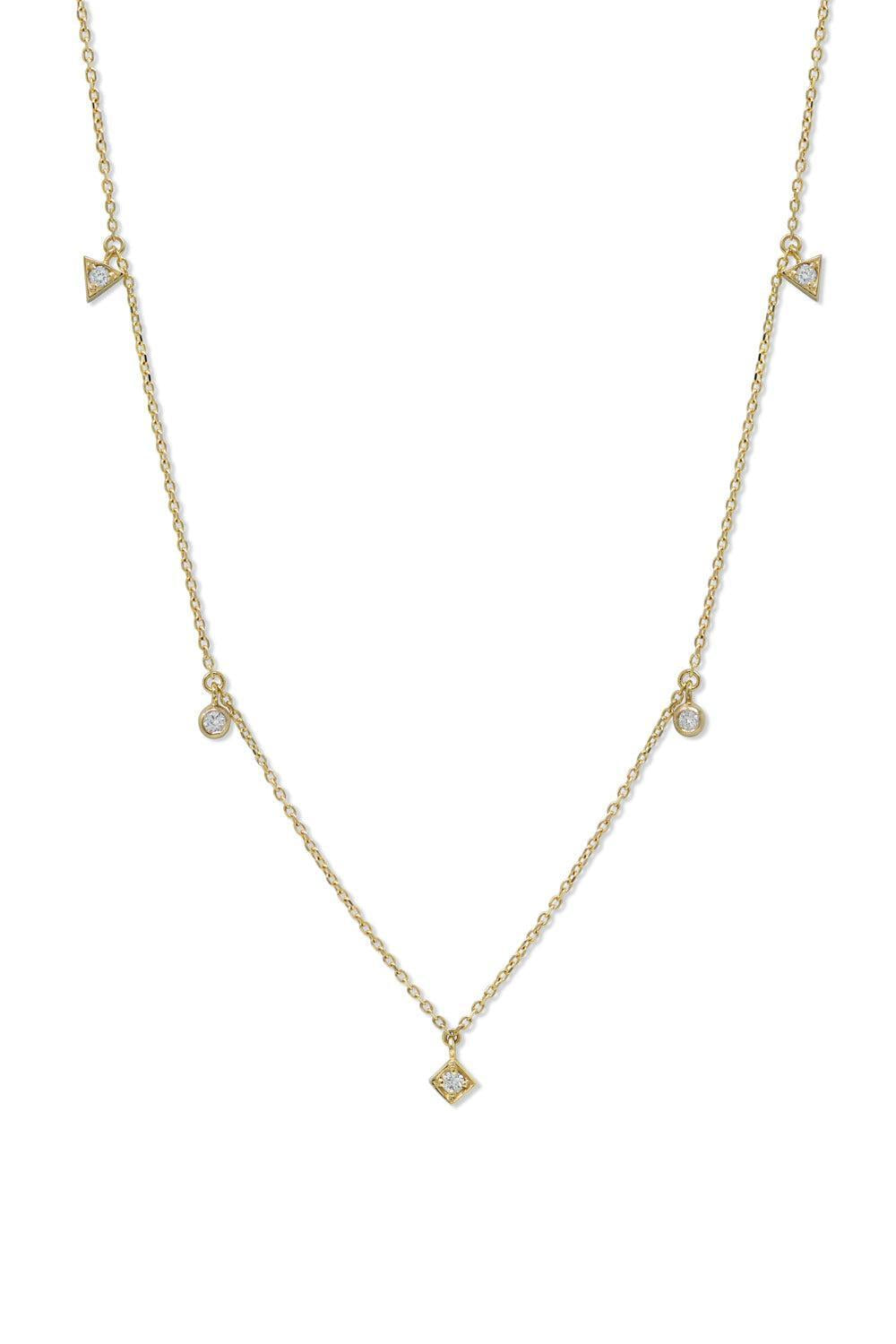 Cléo Erika Floating Geometric Crew Necklace-YELLOW GOLD-17-JEWELRYFINE JEWELNECKLACE O-ANZIE