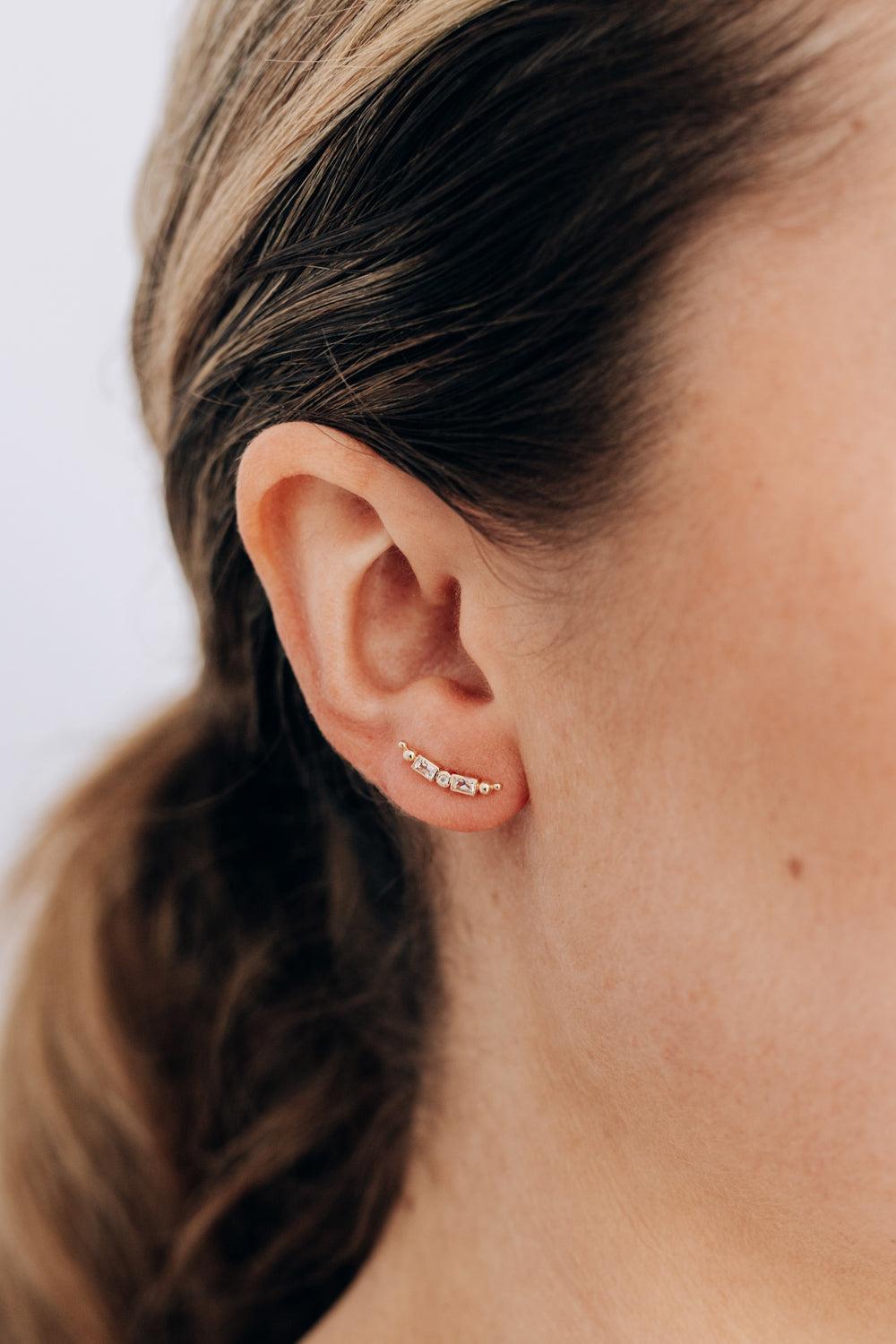 Cleo Deco Ear Crawler-YELLOW GOLD-JEWELRYFINE JEWELPIERCING-ANZIE