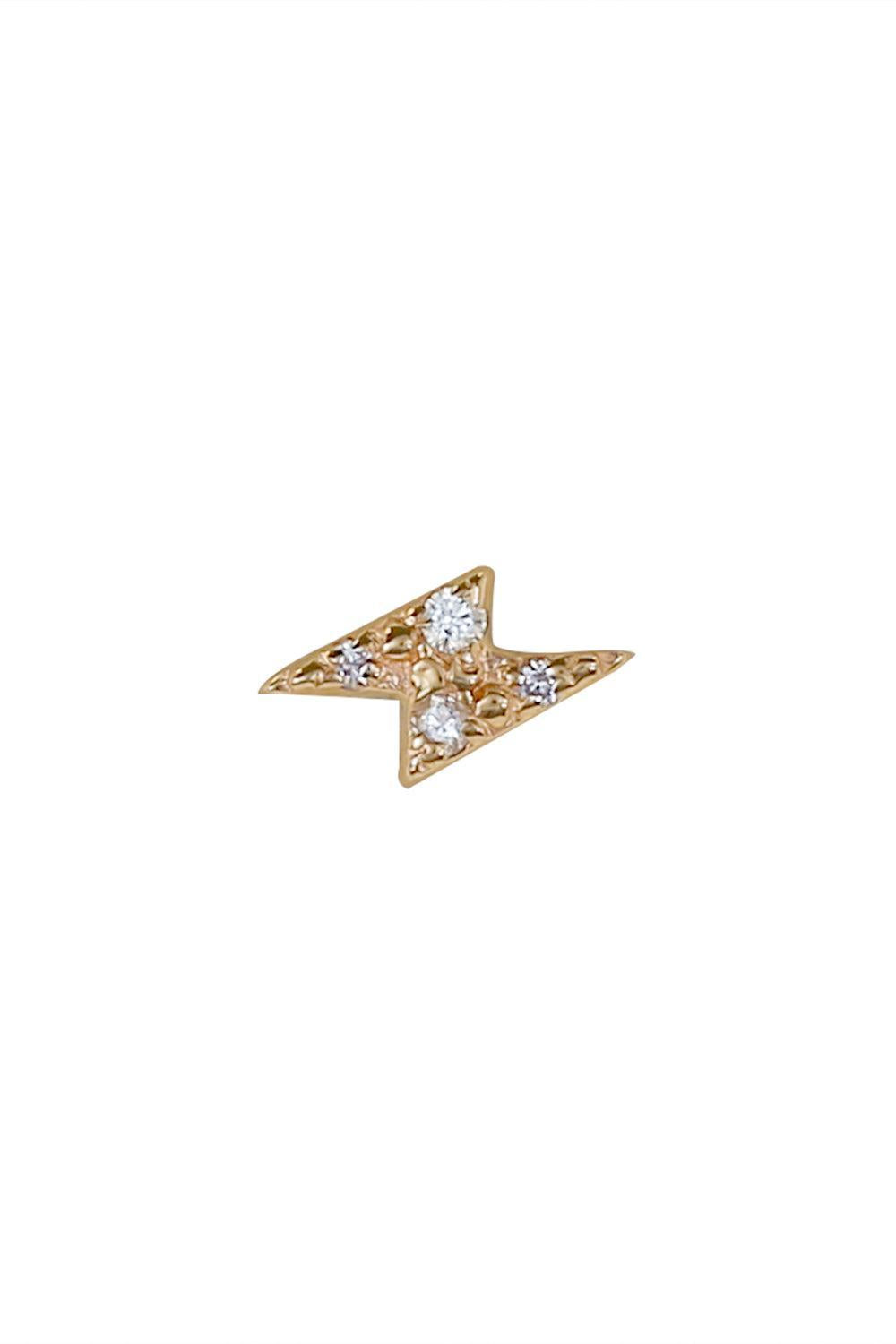 Diamond Lightening Bolt Ear End-YELLOW GOLD-JEWELRYFINE JEWELPIERCING-ANZIE