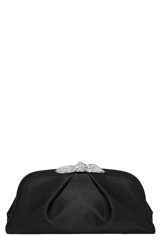 AQUAZZURA-Very Bowtie Crystal Bag - Black Crystal-BKCRYSPA