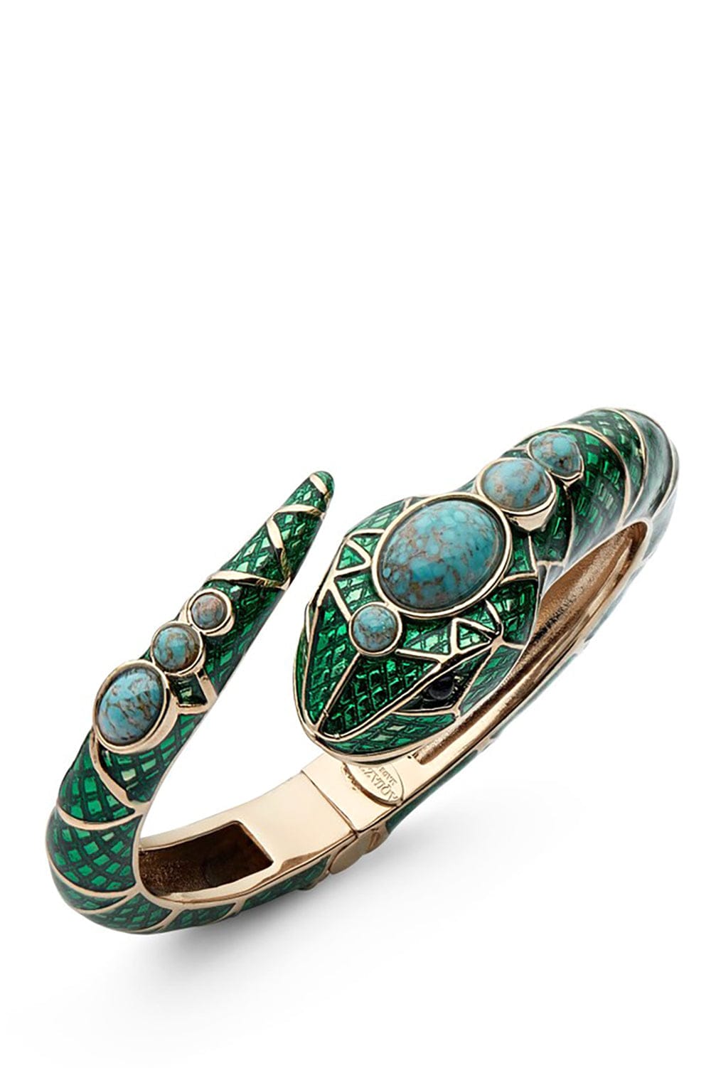 AQUAZZURA-Serpente Bangle Bracelet - Emerald-EMLD/GLD