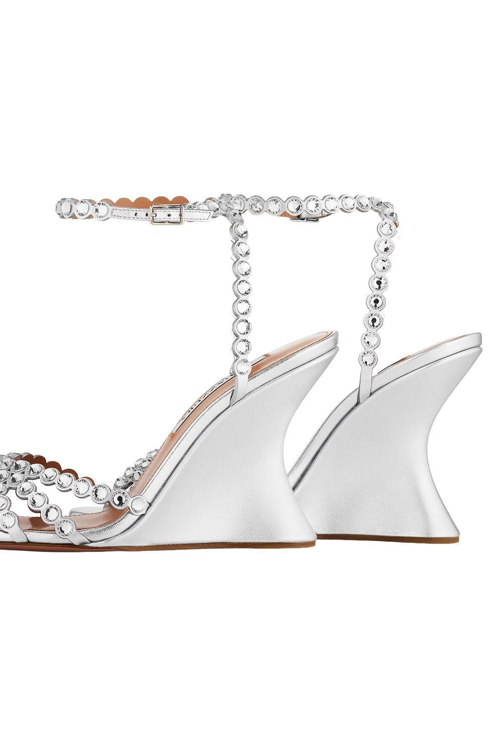 Tequila Wedge Sandal 95 - Silver-SILVER-37-SHOESANDAL-AQUAZZURA 