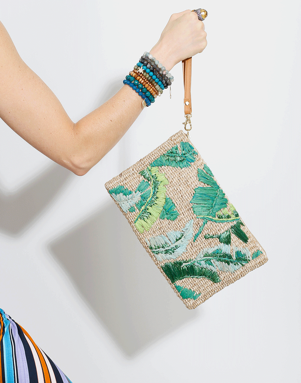 ARANAZ-Nana Grama Banana Leaf Wrist Wallet-GREEN