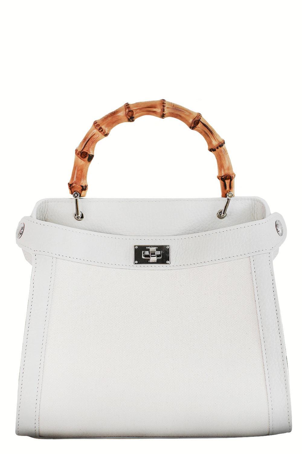 Lutece Mini Bamboo Bag-WHITE-HANDBAGTOP HANDLE-MICHINO