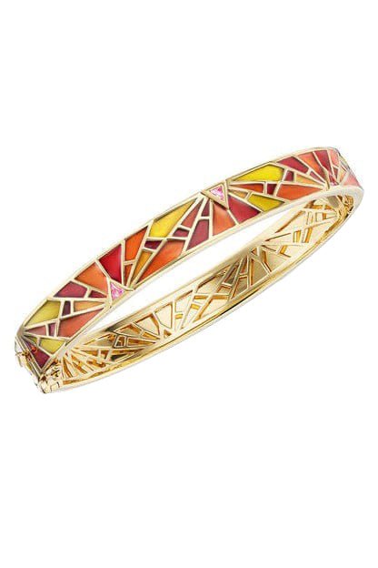 ARK-Orange Tiger Lily Bangle-YELLOW GOLD