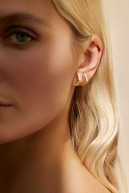 ARK-Amethyst Stone Spark Studs-YELLOW GOLD