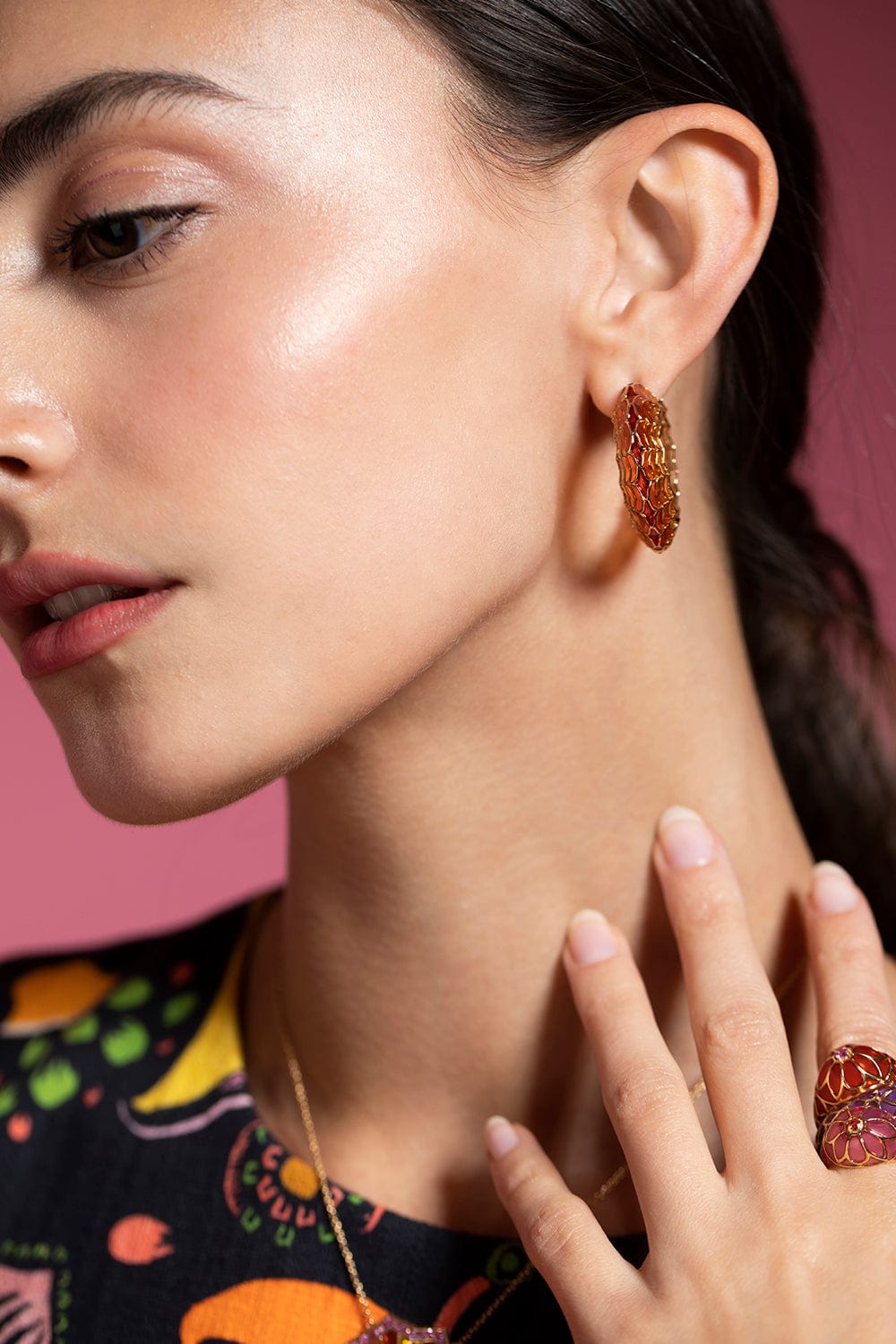 ARK-Orange Aura Dreamweaver Hoops-YELLOW GOLD