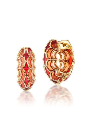 ARK-Orange Aura Small Dreamweaver Hoops-YELLOW GOLD