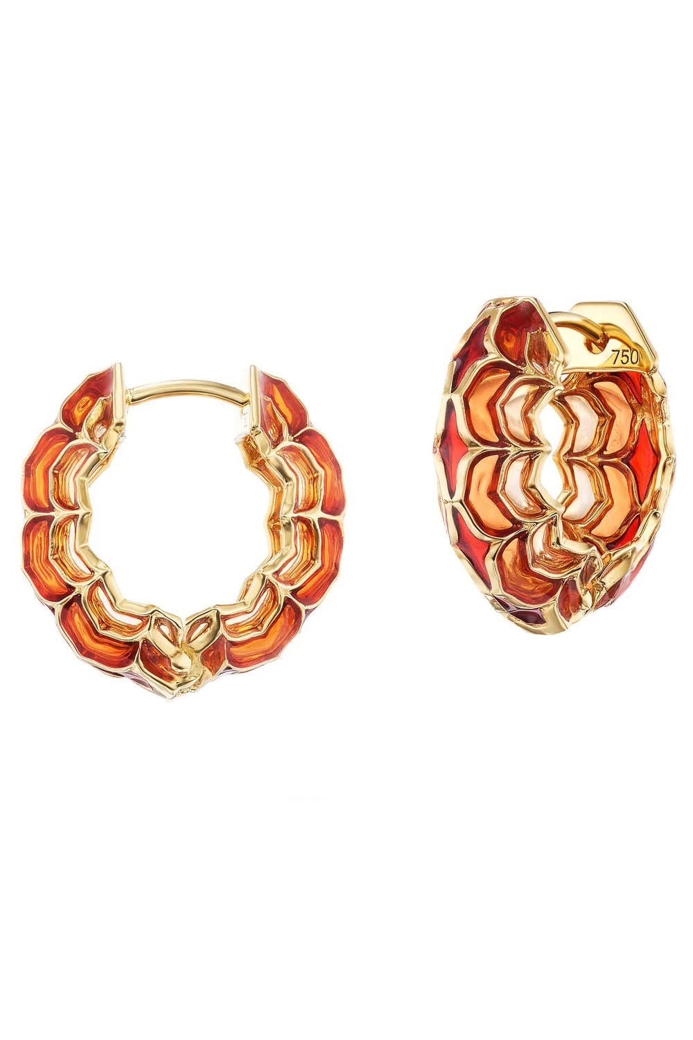 ARK-Orange Aura Small Dreamweaver Hoops-YELLOW GOLD