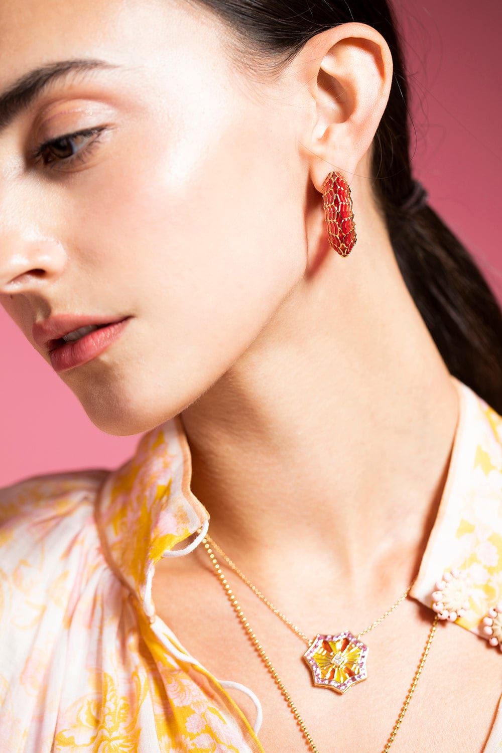 ARK-Rose Aura Dreamweaver Hoops-YELLOW GOLD