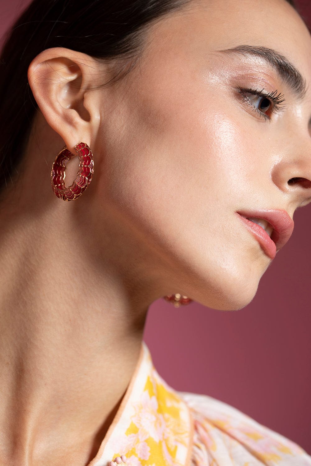 ARK-Rose Aura Dreamweaver Hoops-YELLOW GOLD