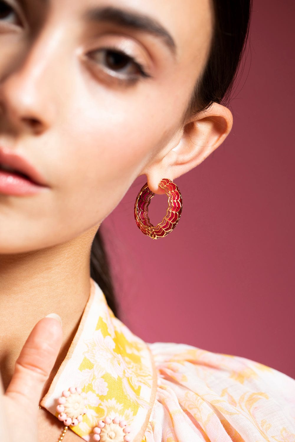 ARK-Rose Aura Dreamweaver Hoops-YELLOW GOLD