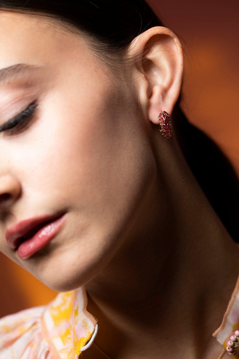 ARK-Rose Aura Small Dreamweaver Hoops-YELLOW GOLD