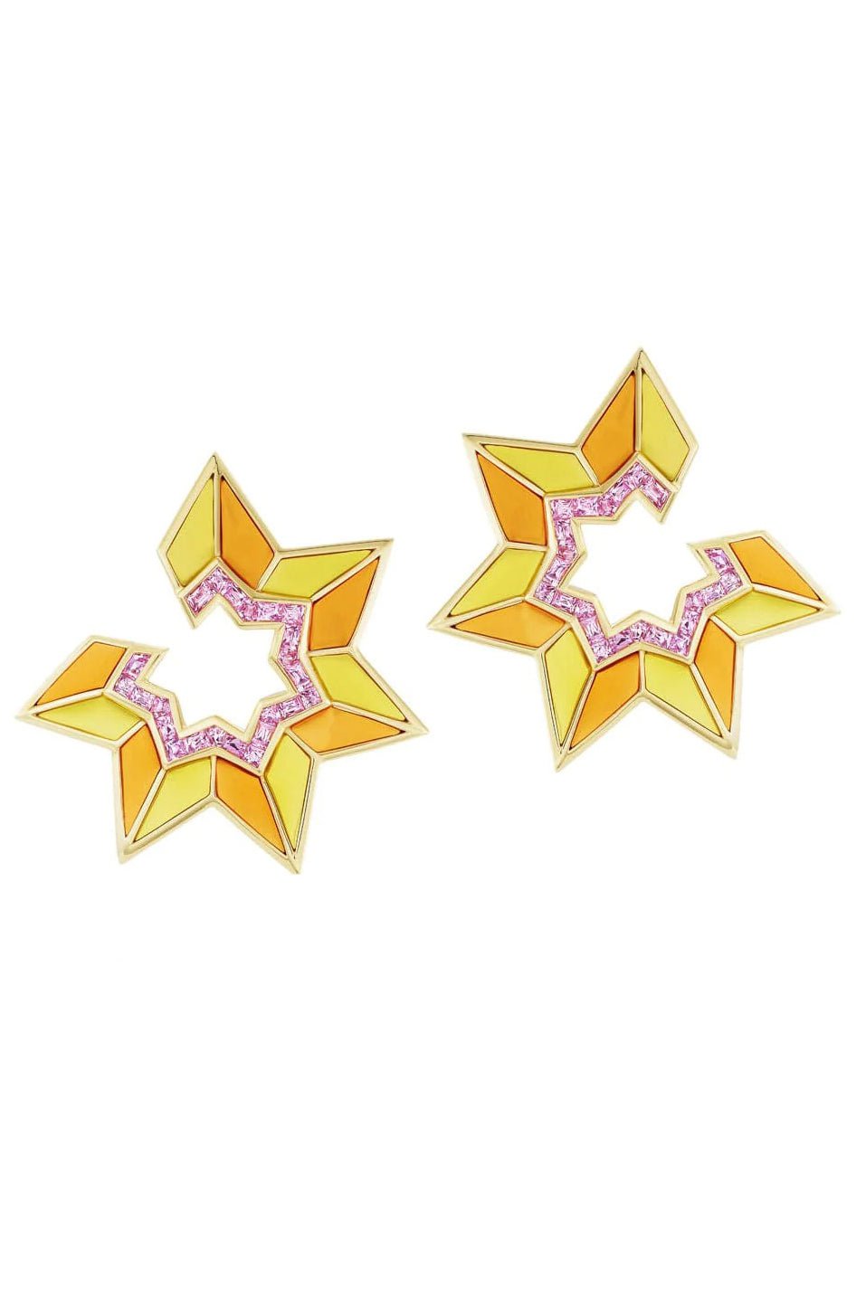 ARK-Sunburst Front Facing Hoops-YELLOW GOLD