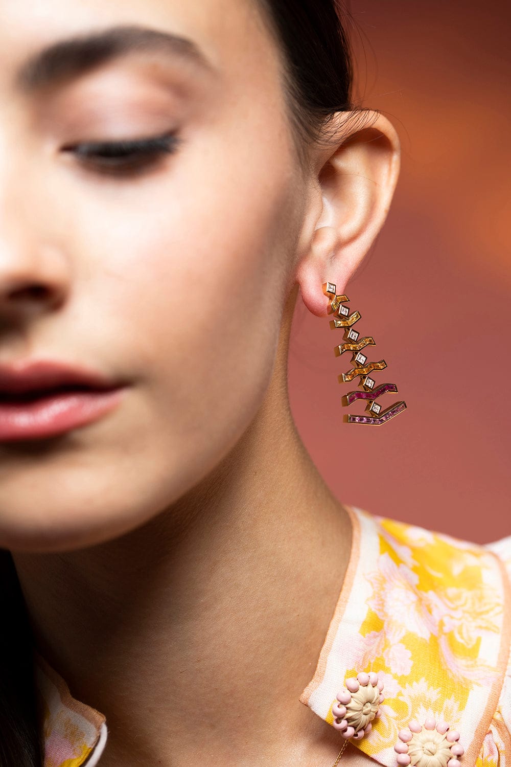ARK-Sunrise Hinged Earrings-YELLOW GOLD