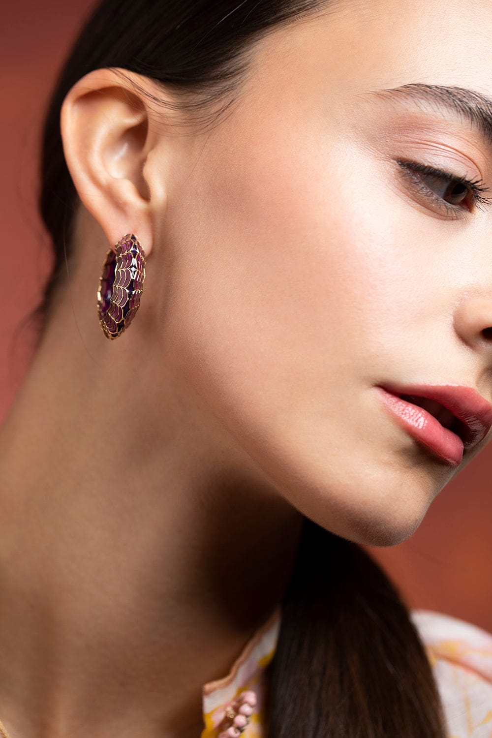 ARK-Violet Aura Dreamweaver Hoops-YELLOW GOLD
