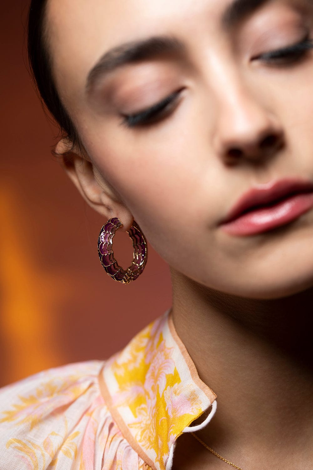 ARK-Violet Aura Dreamweaver Hoops-YELLOW GOLD