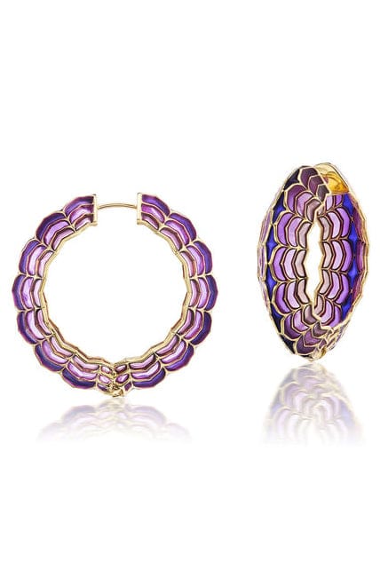 ARK-Violet Aura Dreamweaver Hoops-YELLOW GOLD