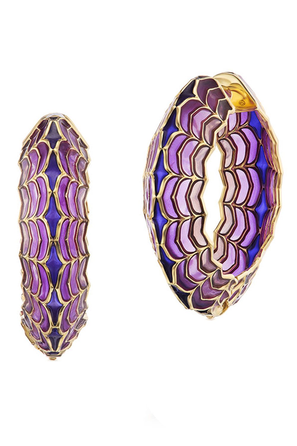 ARK-Violet Aura Dreamweaver Hoops-YELLOW GOLD