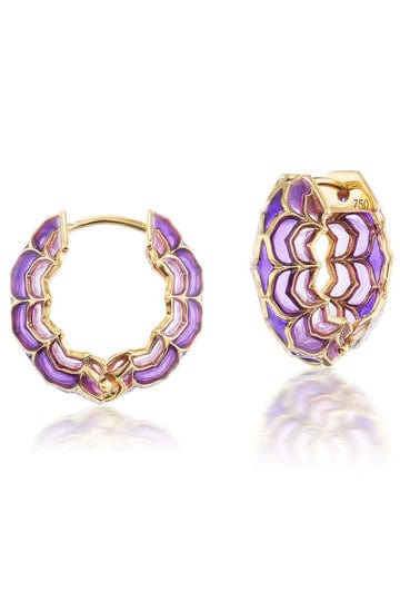 ARK-Violet Aura Small Dreamweaver Hoops-YELLOW GOLD