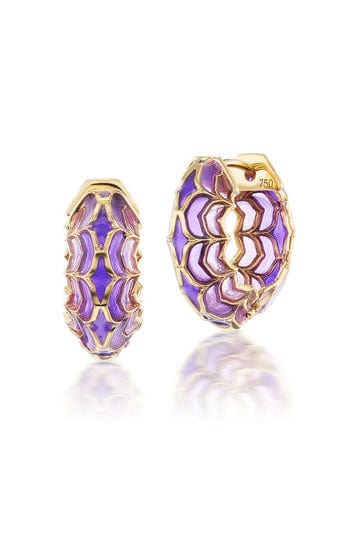 ARK-Violet Aura Small Dreamweaver Hoops-YELLOW GOLD