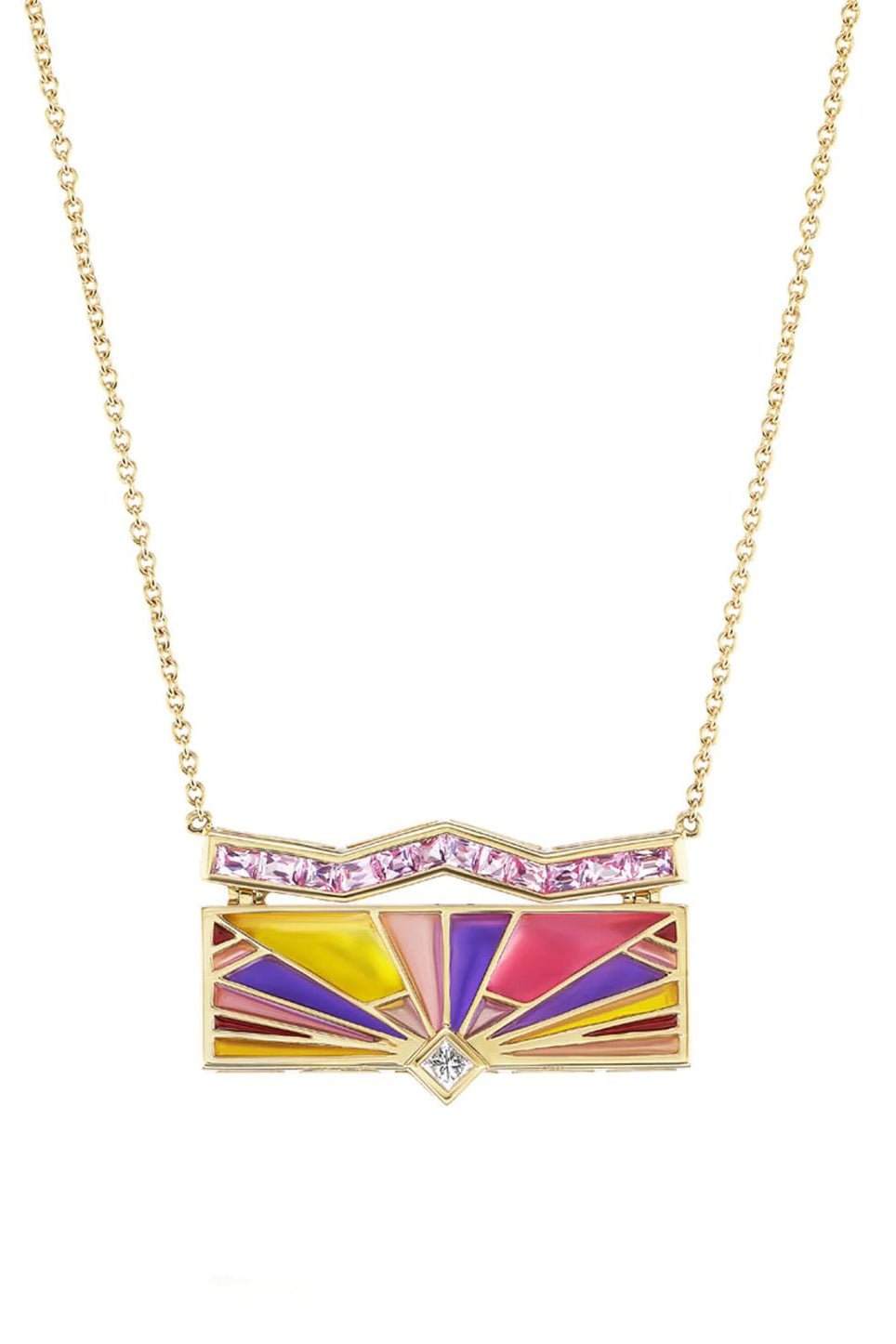 ARK-Horizon Plique-à-Jour Necklace-YELLOW GOLD