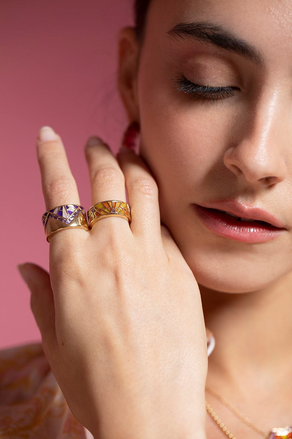 ARK-Orange Tiger Lily Ring-YELLOW GOLD