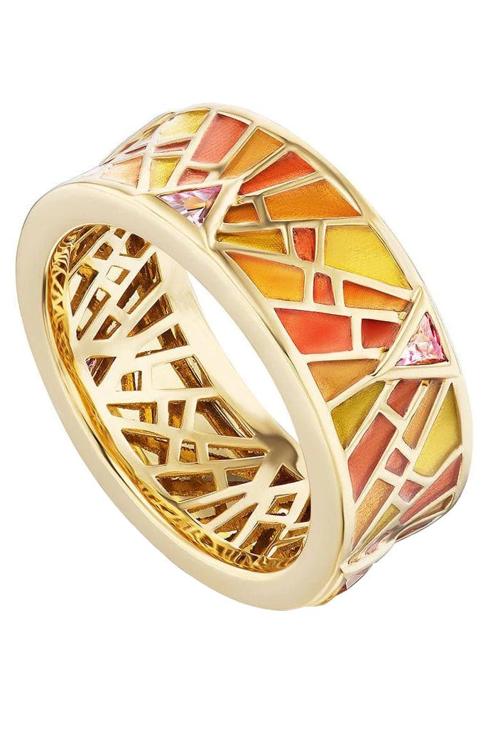 ARK-Orange Tiger Lily Ring-YELLOW GOLD