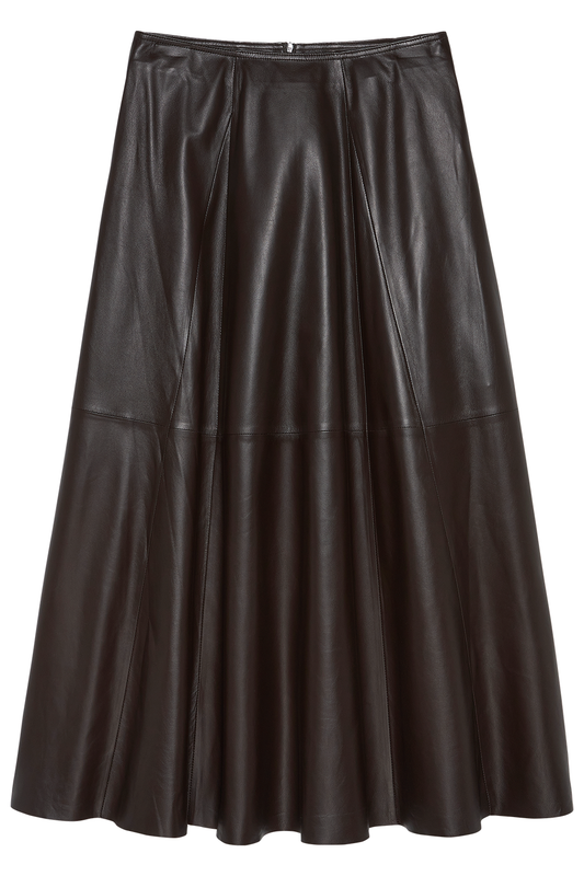 Eleni Leather Skirt-BROWN-34-CLOTHINGSKIRTMIDI-ARMA