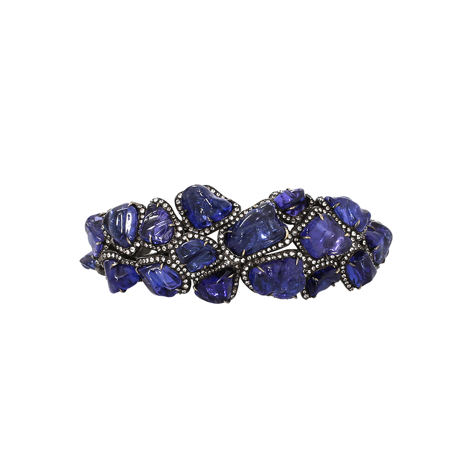 ARUNASHI-Tanzanite And Diamond Bangle-BLACK GOLD