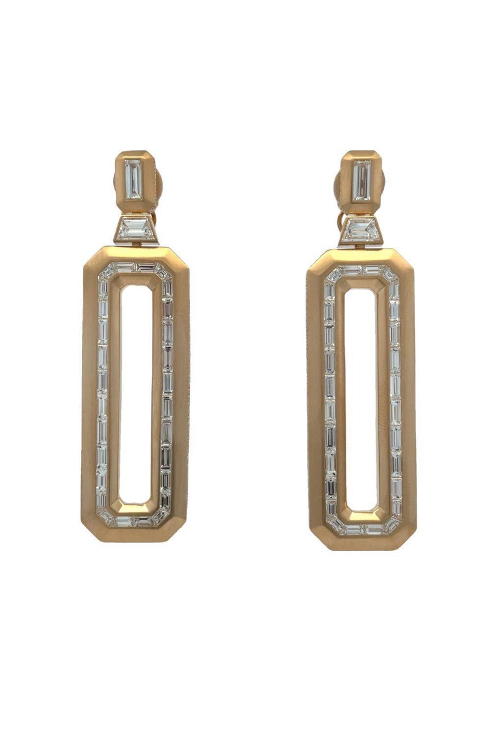 Elongated Diamond Bagutte Earrings