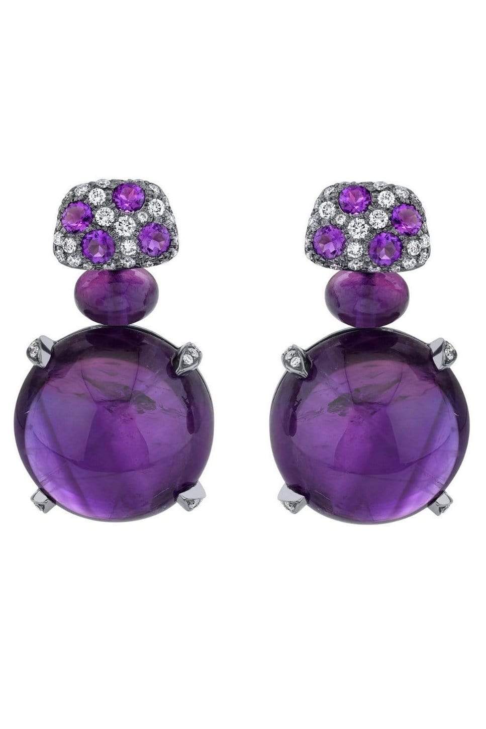 ARUNASHI-Amethyst Earrings-BLACK GOLD
