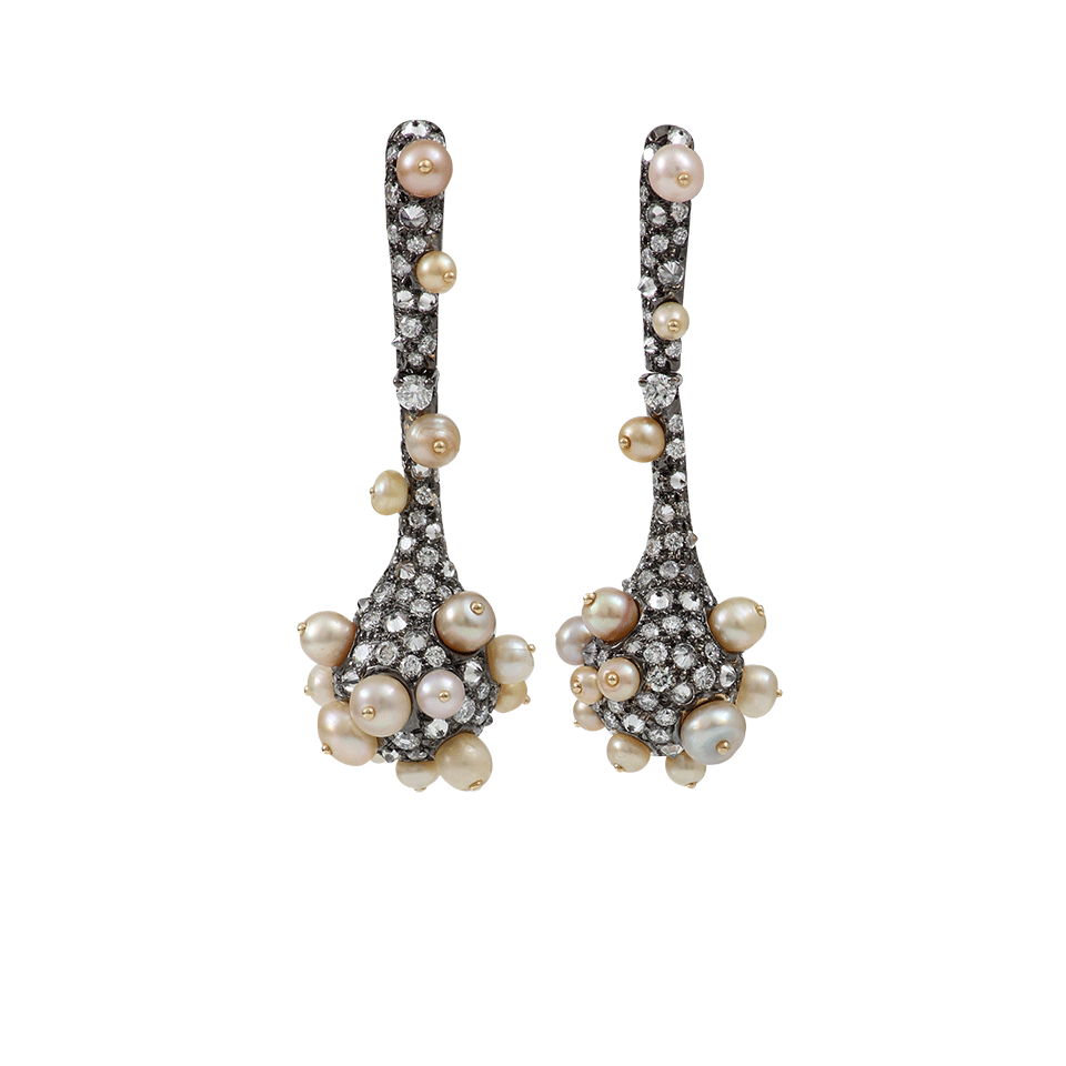 ARUNASHI-Natural Basra Pearl Earrings-BLACK GOLD