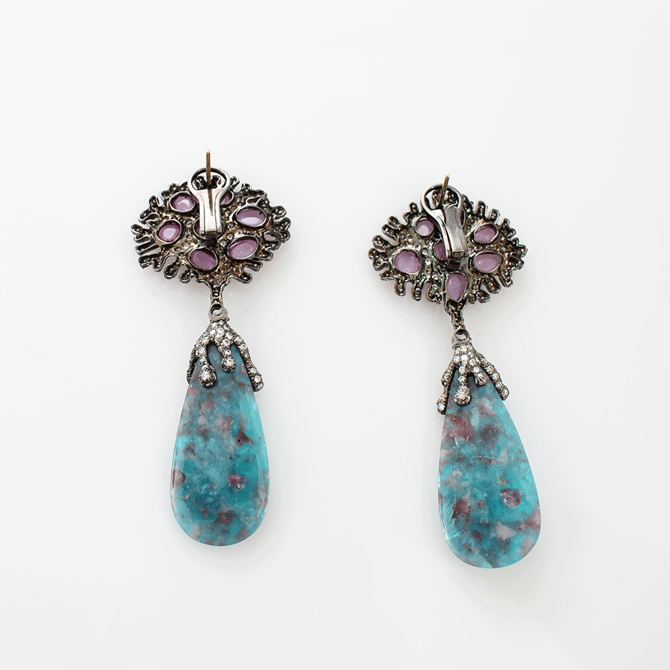ARUNASHI-Paraiba Drop Earrings-BLACK GOLD