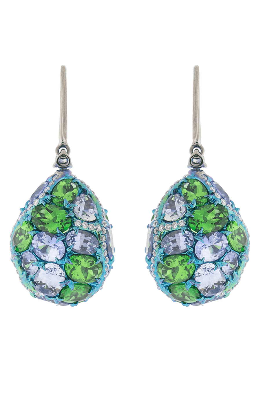 ARUNASHI-Egg Drop Earrings-TITANIUM