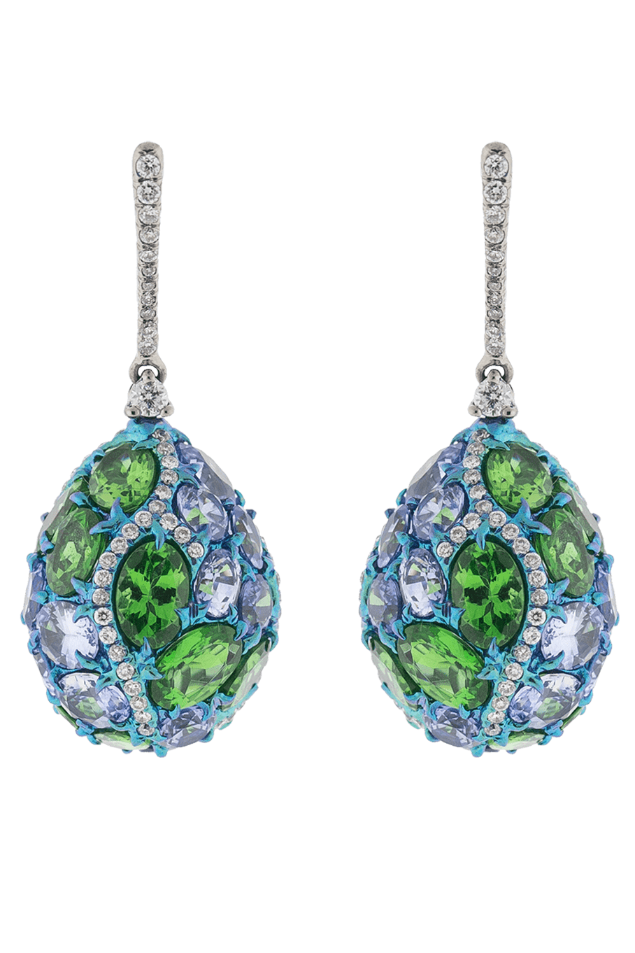 ARUNASHI-Egg Drop Earrings-TITANIUM