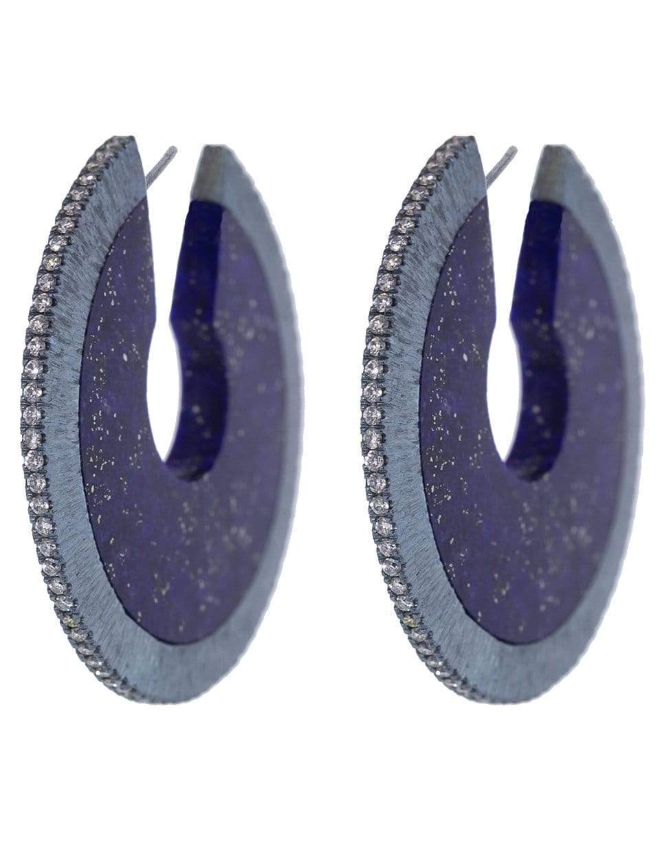 ARUNASHI-Medium Lapis Hoops-TITANIUM