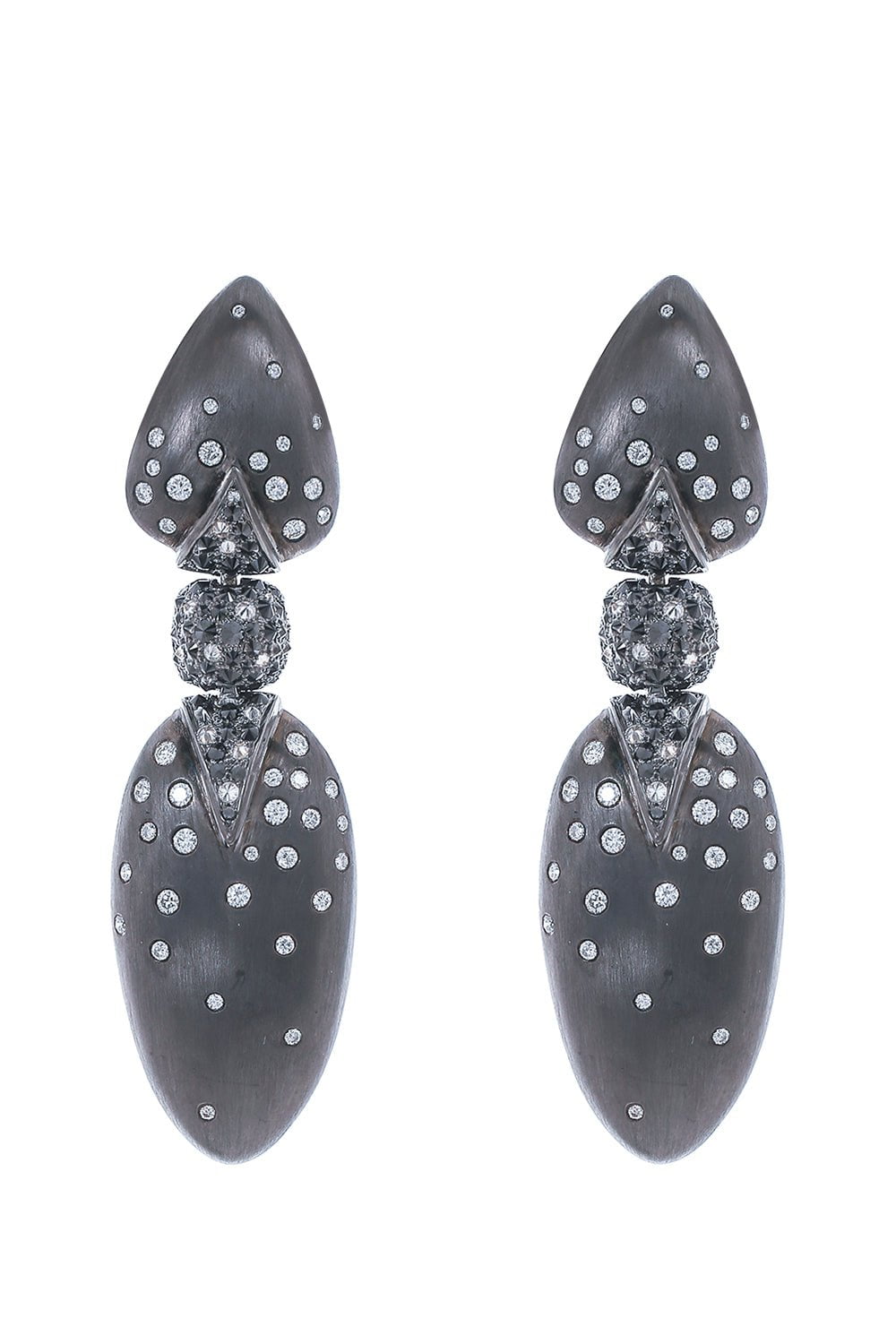 ARUNASHI-Diamond Drop Earrings-WHITE GOLD