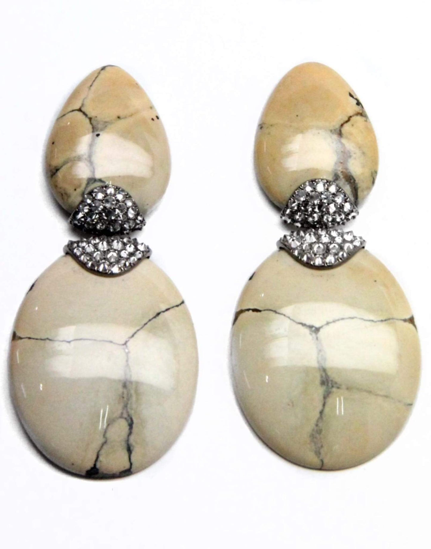 ARUNASHI-Variscite Earrings-WHITE GOLD