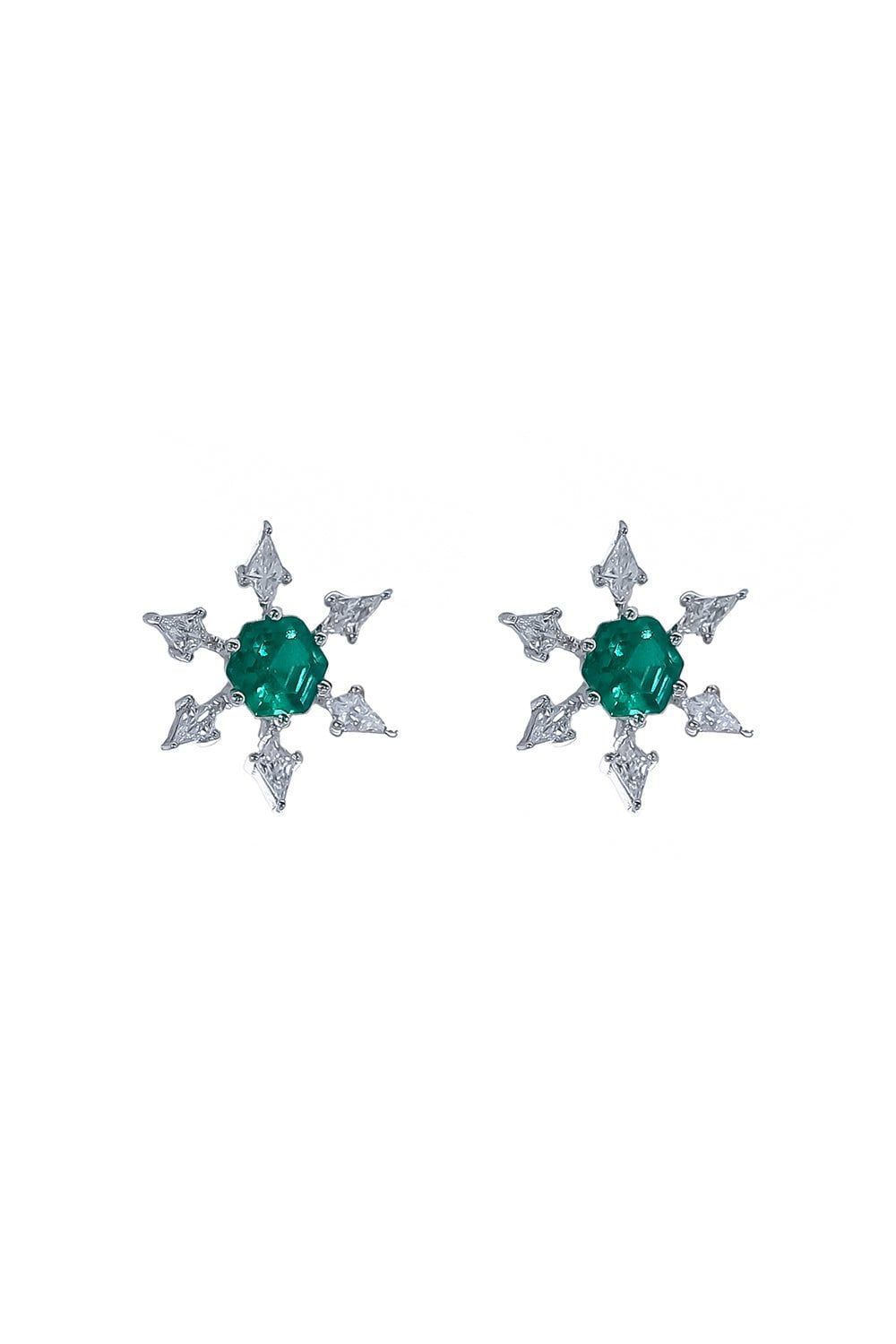 Hexagon Emerald Diamond Kite Earrings JEWELRYFINE JEWELEARRING ARUNASHI   
