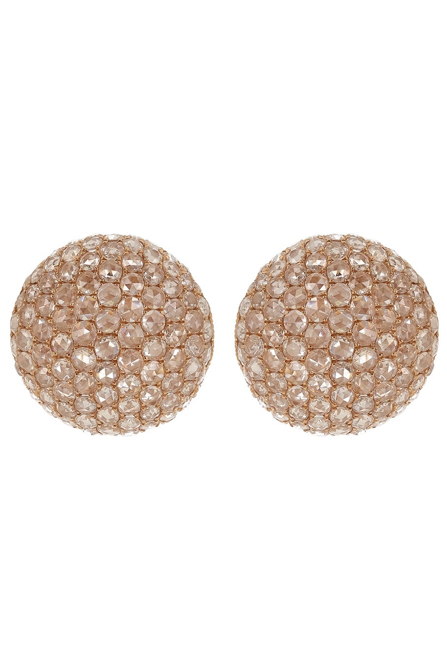 ARUNASHI-Diamond Button Earrings-YELLOW GOLD