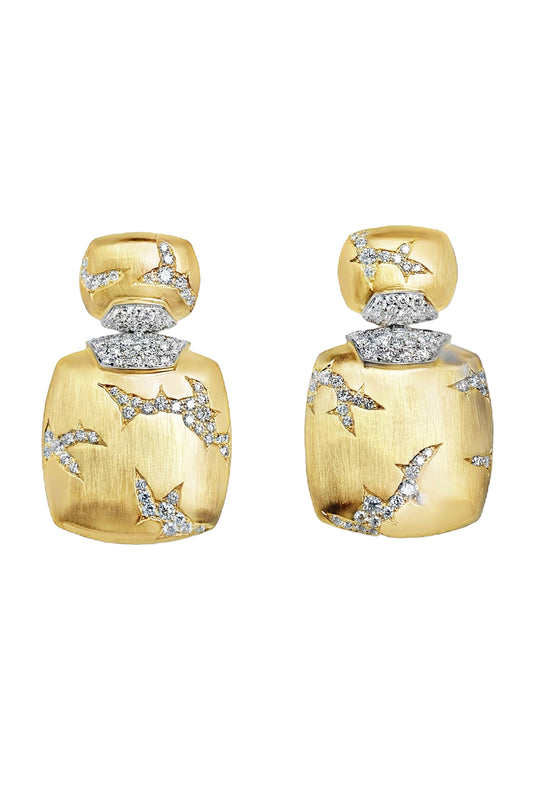 Diamond Square Lightening Earrings