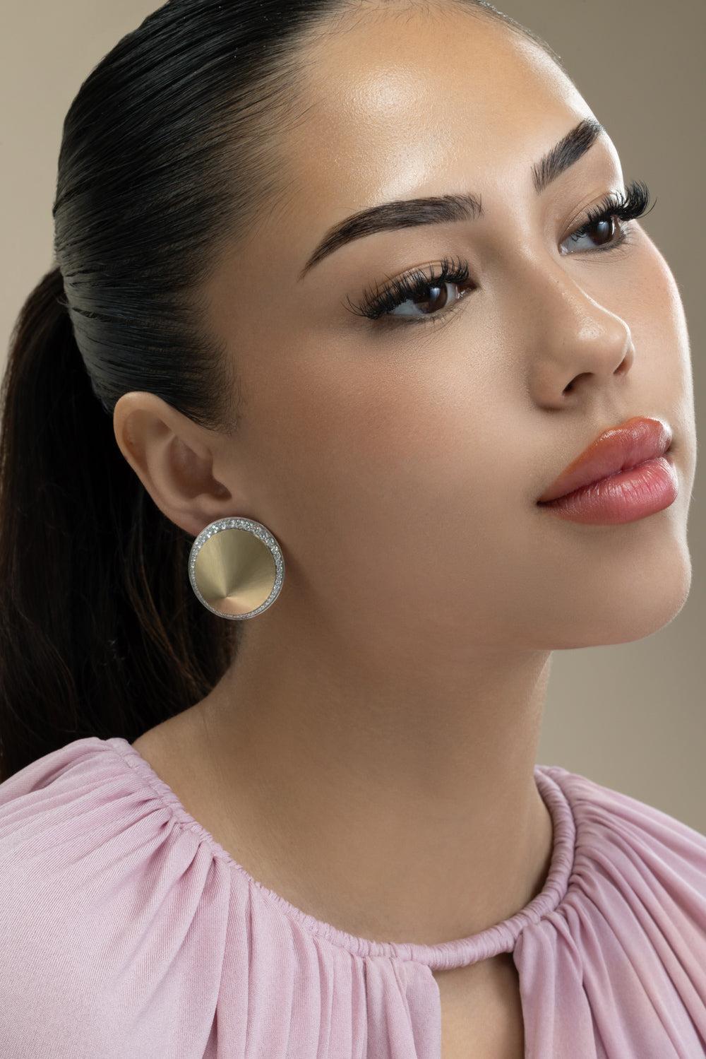 Glass The Tacoma Museum Earrings-YELLOW GOLD-JEWELRYFINE JEWELEARRING-ARUNASHI