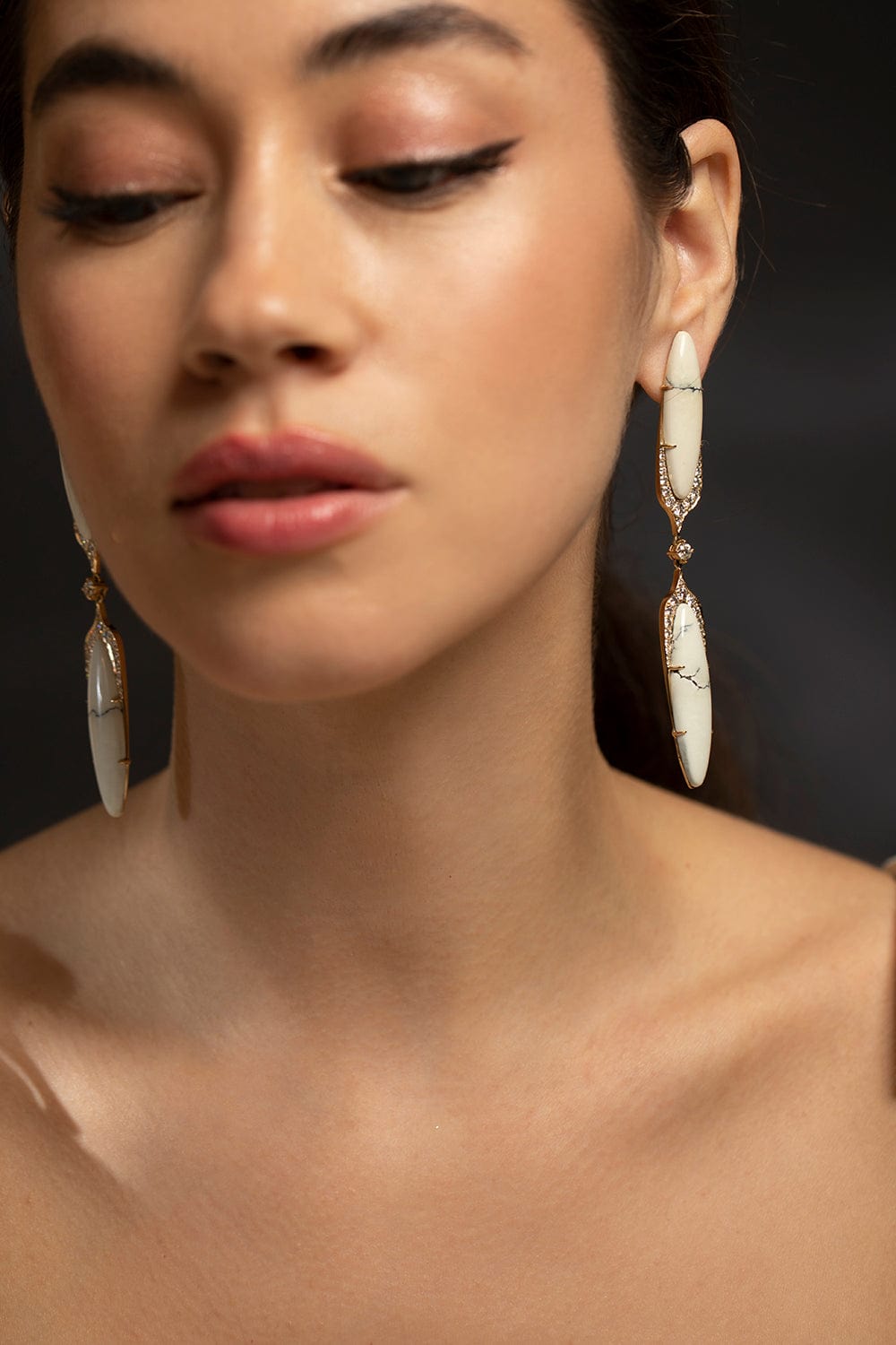 ARUNASHI-Ivory Creek Variscite Earrings-YELLOW GOLD
