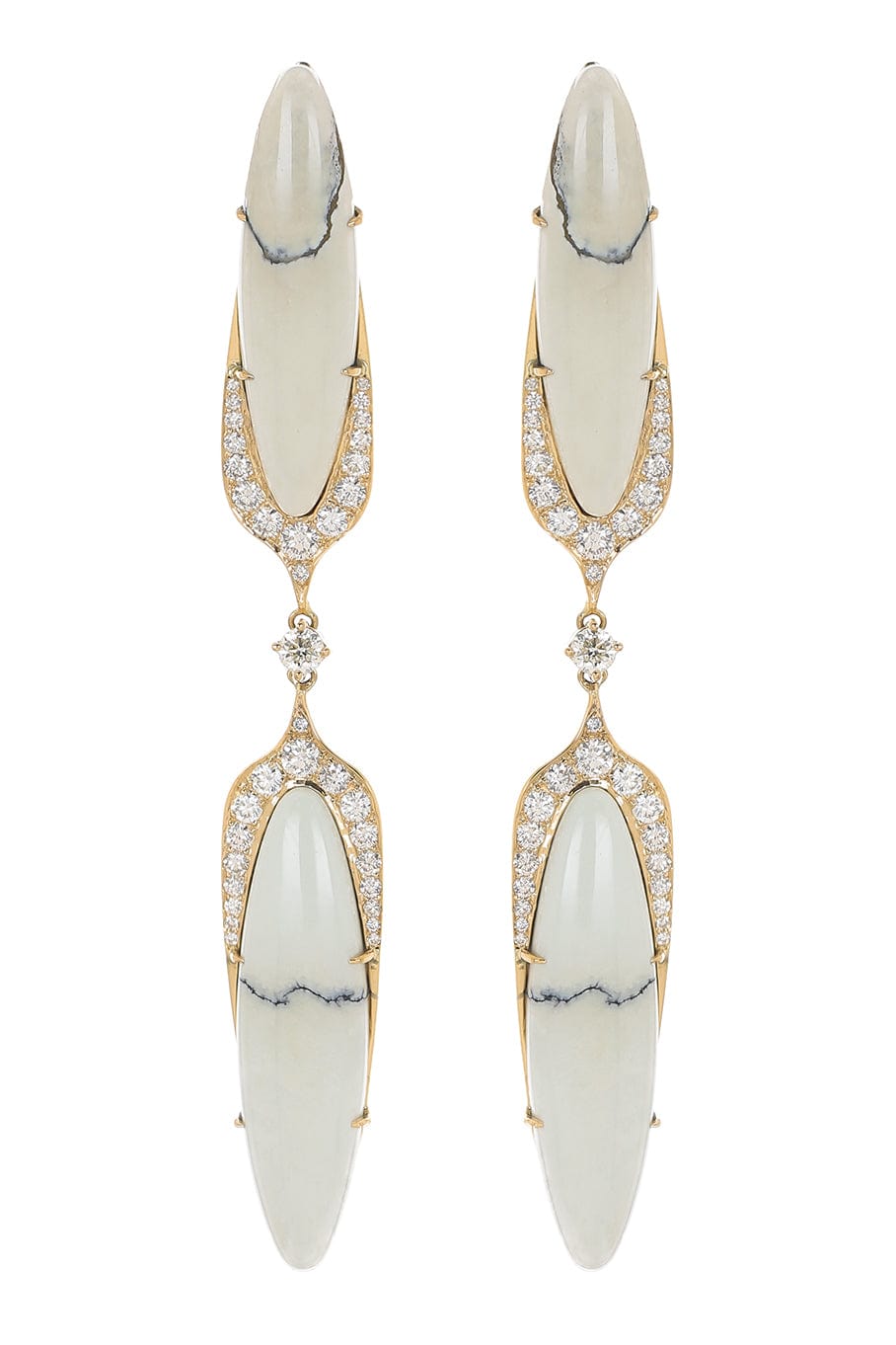 ARUNASHI-Ivory Creek Variscite Earrings-YELLOW GOLD