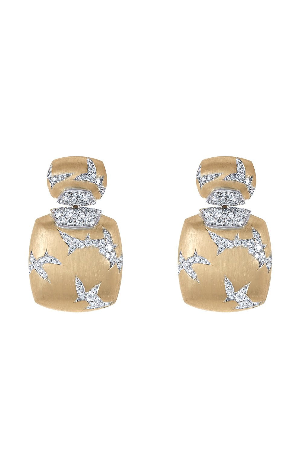 ARUNASHI-Lightening In A Square Earrings-YELLOW GOLD
