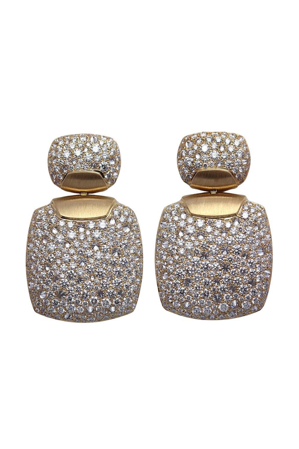 Lightning in A Square Diamond Earrings-YELLOW GOLD-JEWELRYFINE JEWELEARRING-ARUNASHI