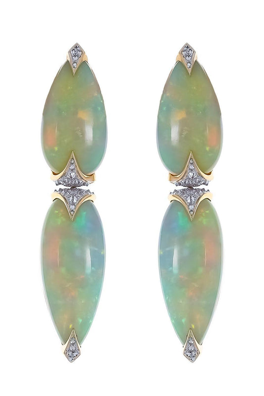 Opal Diamond Minimalism Maximalism Earrings