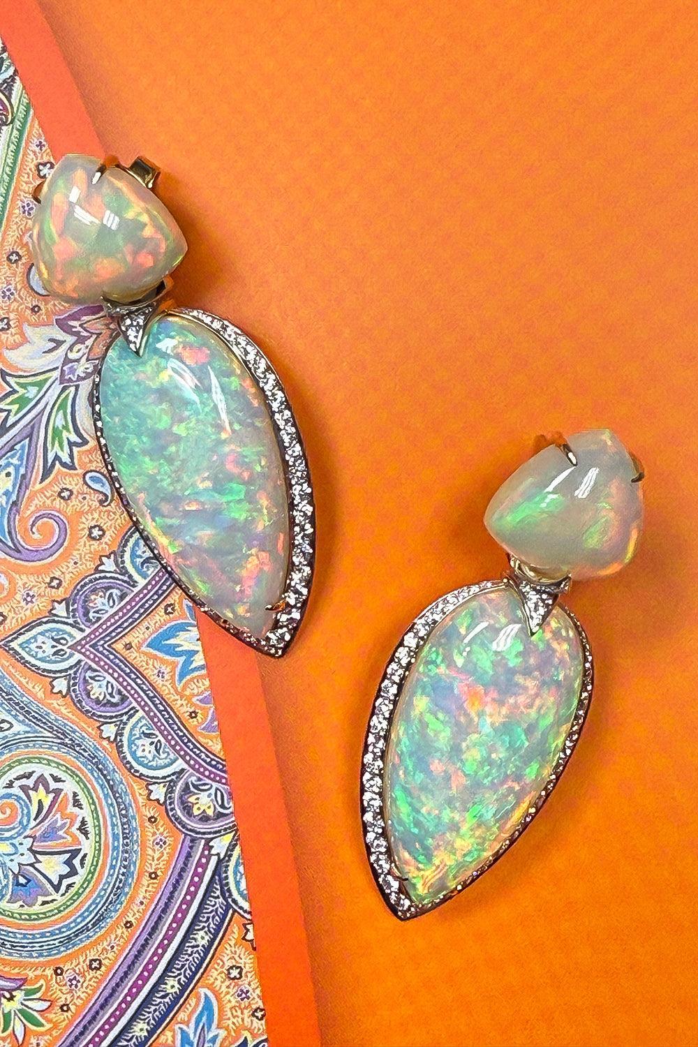 Opal Drop Earrings-YELLOW GOLD-JEWELRYFINE JEWELEARRING-ARUNASHI